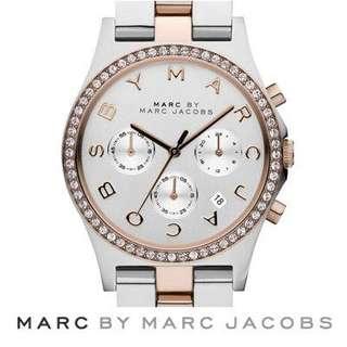 Marc Jacobs two tone rose gold henry chronograph glitz watch