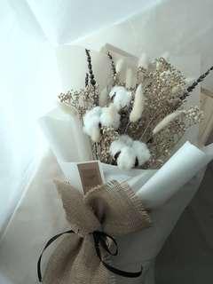 Dried cotton bunny tails bouquet