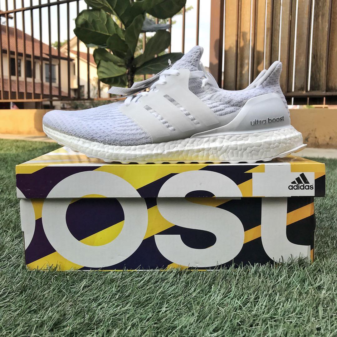 Adidas Ultra Boost 3.0 Triple White Men s Fashion Footwear Sneakers on Carousell