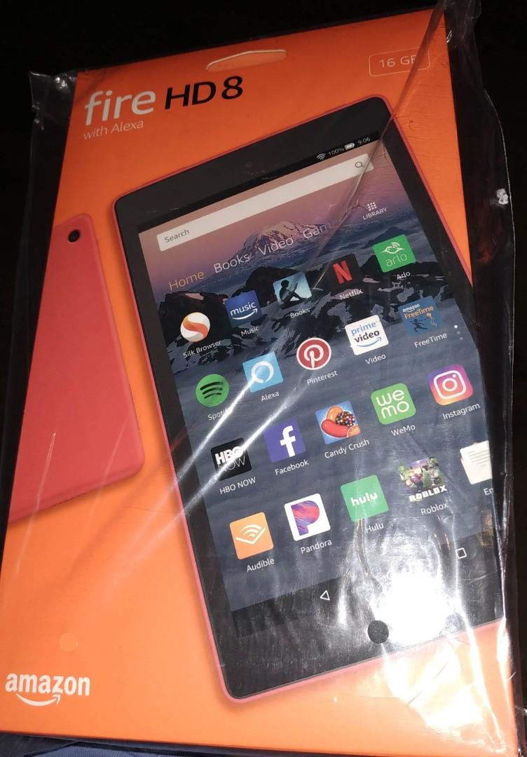 Amazon Fire Hd 8 Tablet 16 Gb Black With Ads Mobile Phones Tablets Tablets On Carousell