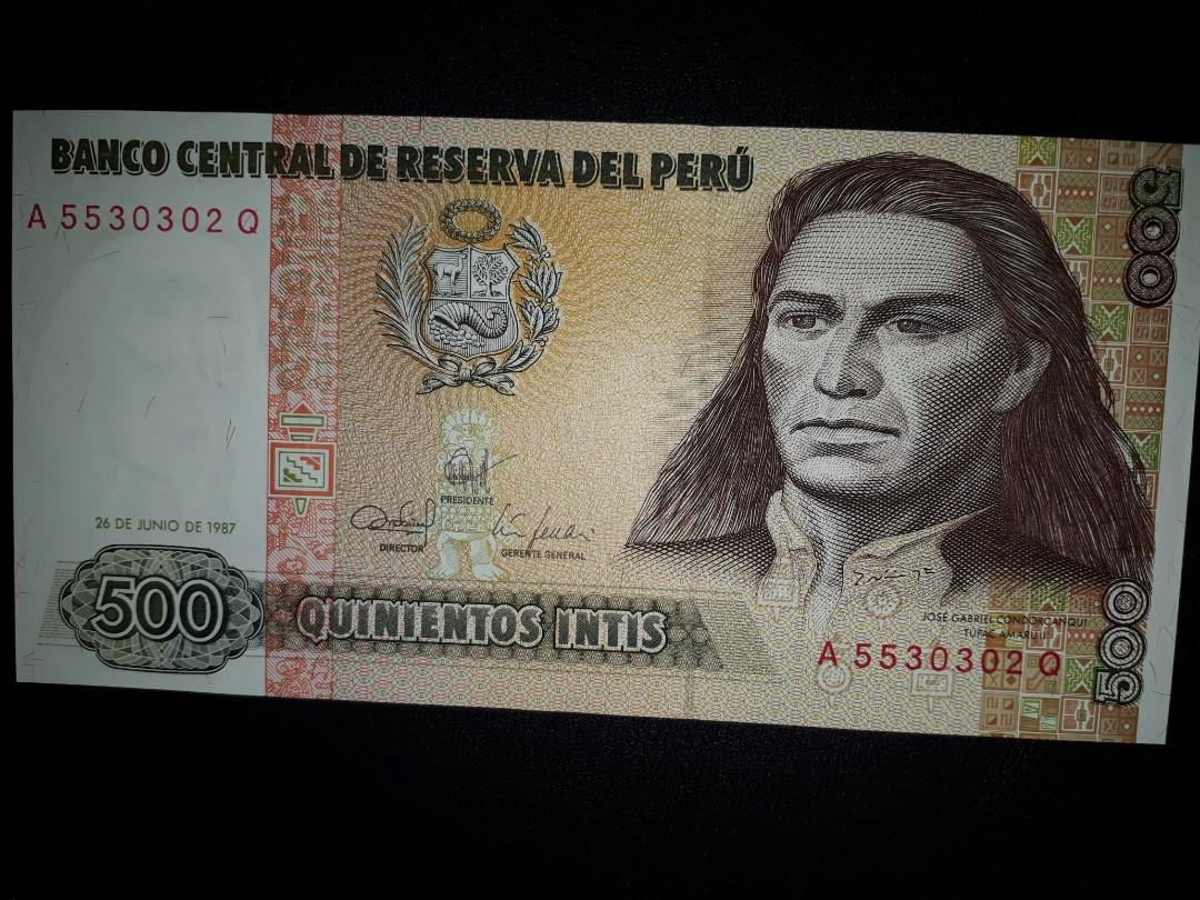 America Peru 500 Intis Old Paper Note 1987 Series Vintage Collectibles Currency On Carousell