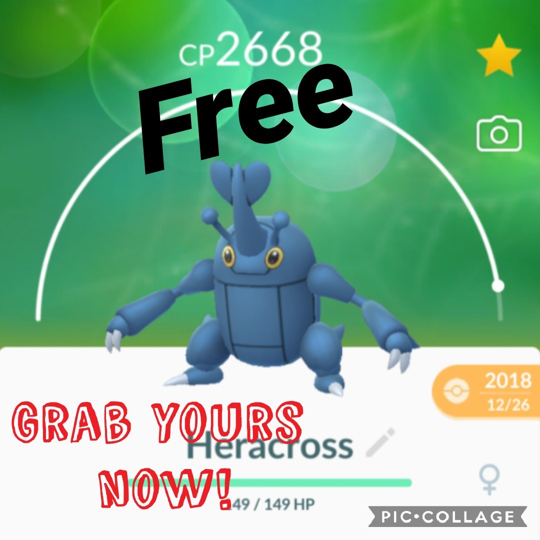 Announcing Free Heracross Giveaway Pokemon Go Repost Toys Games Video Gaming Others On Carousell - mrt pokemon roblox