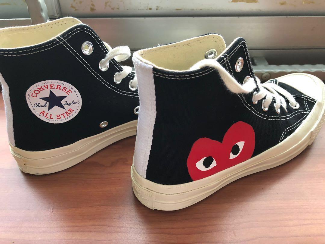 Comme des garcons play converse large emblem best sale high top canvas sneakers