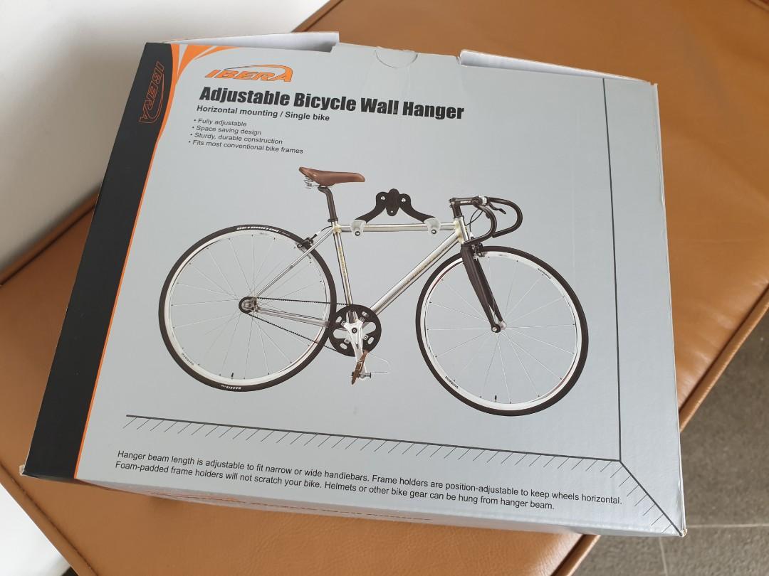 ibera horizontal bicycle bike wall hanger