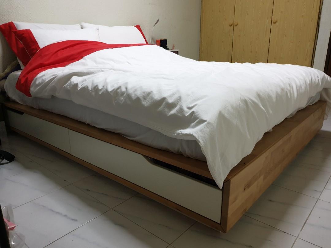 Ikea Queen Size Mandal Bed Frame with storage, Furniture & Home Living
