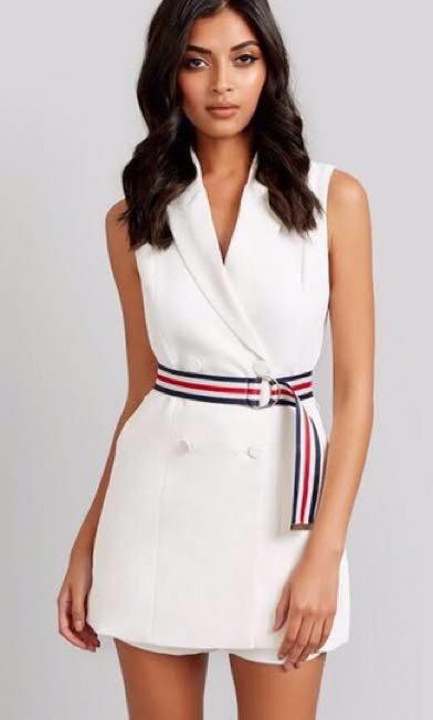 sleeveless blazer playsuit