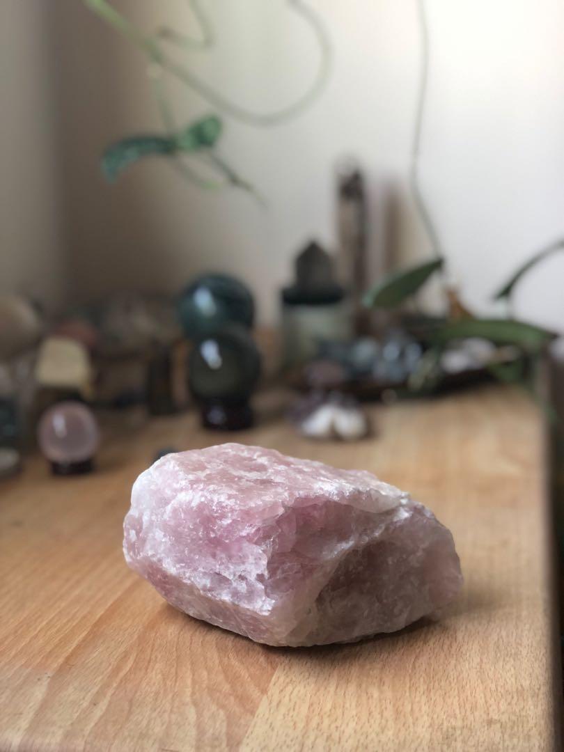 large raw rose quartz