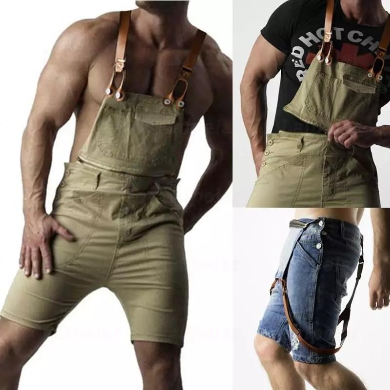 men's fashion denim overalls