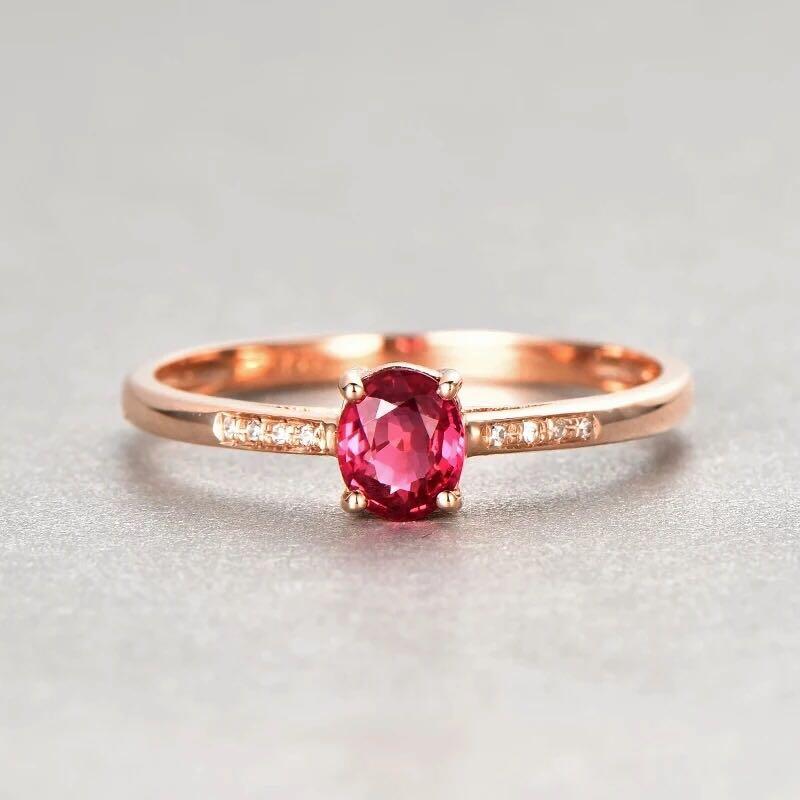 Natural Ruby 18k Gold Ring Women S Fashion Jewellery Rings On Carousell