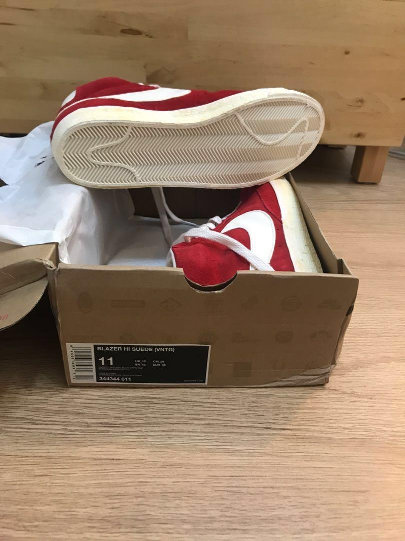 nike blazer hi suede vintage red
