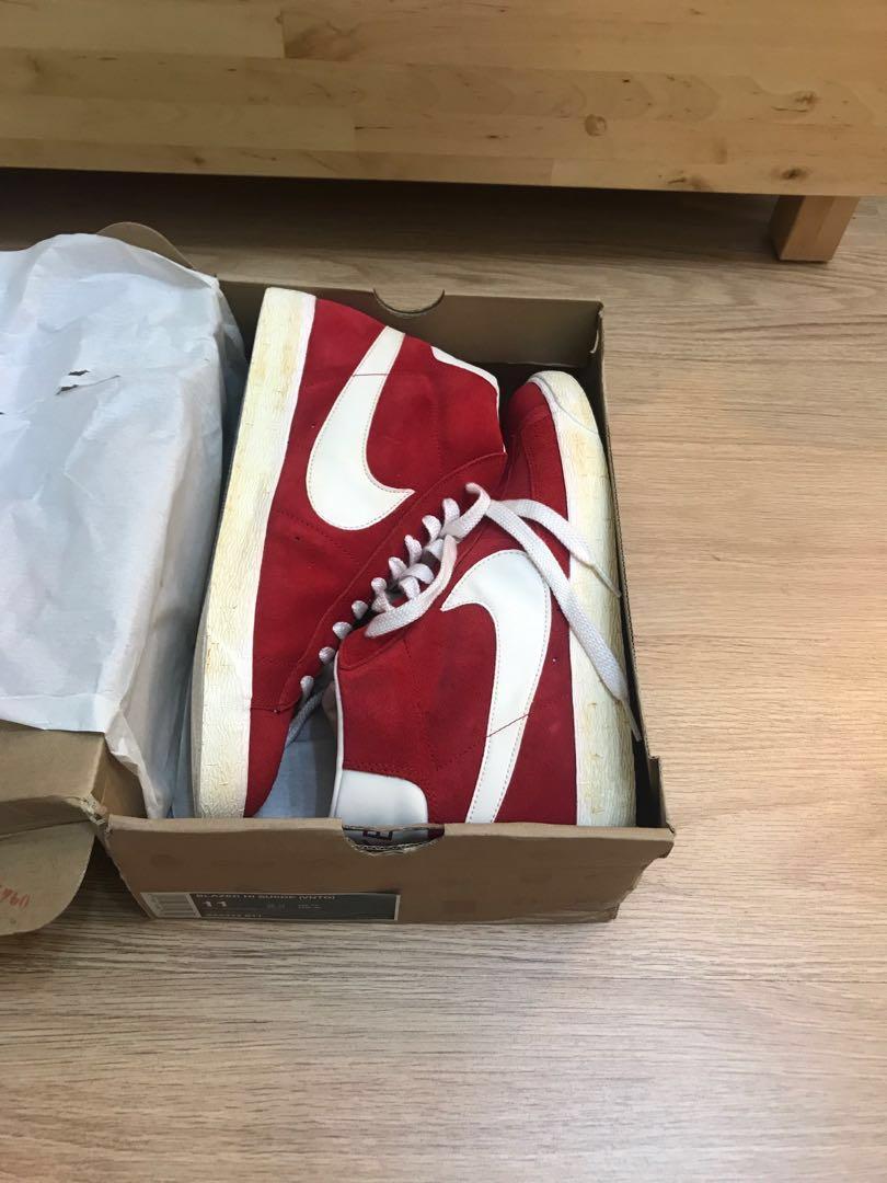 nike blazer hi suede vintage red