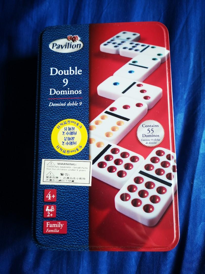 Pavillion Double Six Color Dot Dominos in Collectors Tin Contains 28 Dominoes