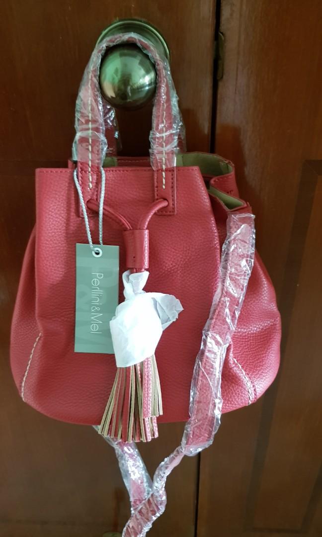 Perllini and Mel Buket Red Bag Women s Fashion Bags Wallets Cross body Bags on Carousell