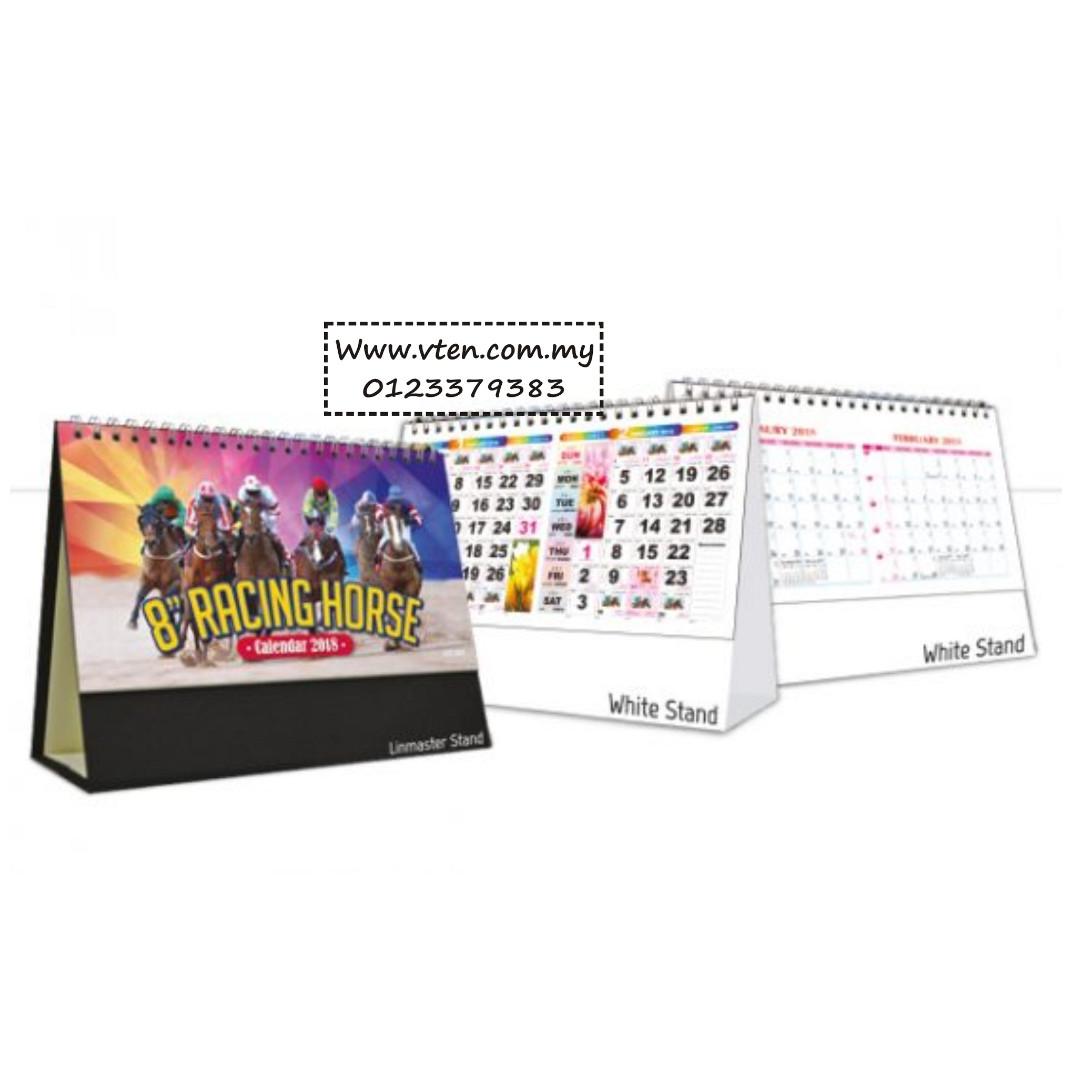 Pre Order Custom made Racing Horse Calendar Malaysia Desk Calendar
