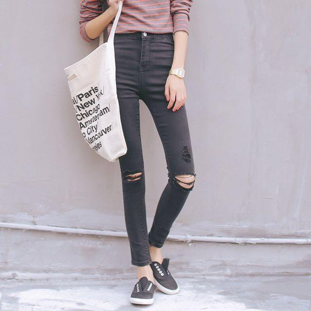 black ripped jeans sale