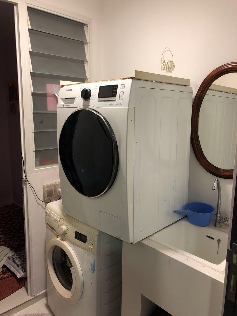 Samsung Ecobubble washing machine 8.0kg/6.0kg, Home Appliances