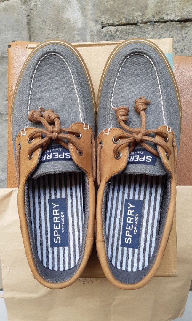 SPERRY Bahama 2 Eye Canvas Top Sider Charcoal Men s Fashion