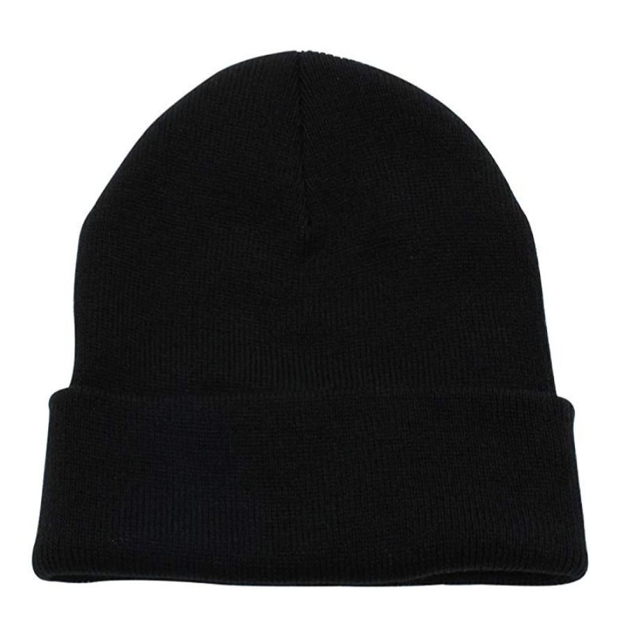 plain black bobble hat