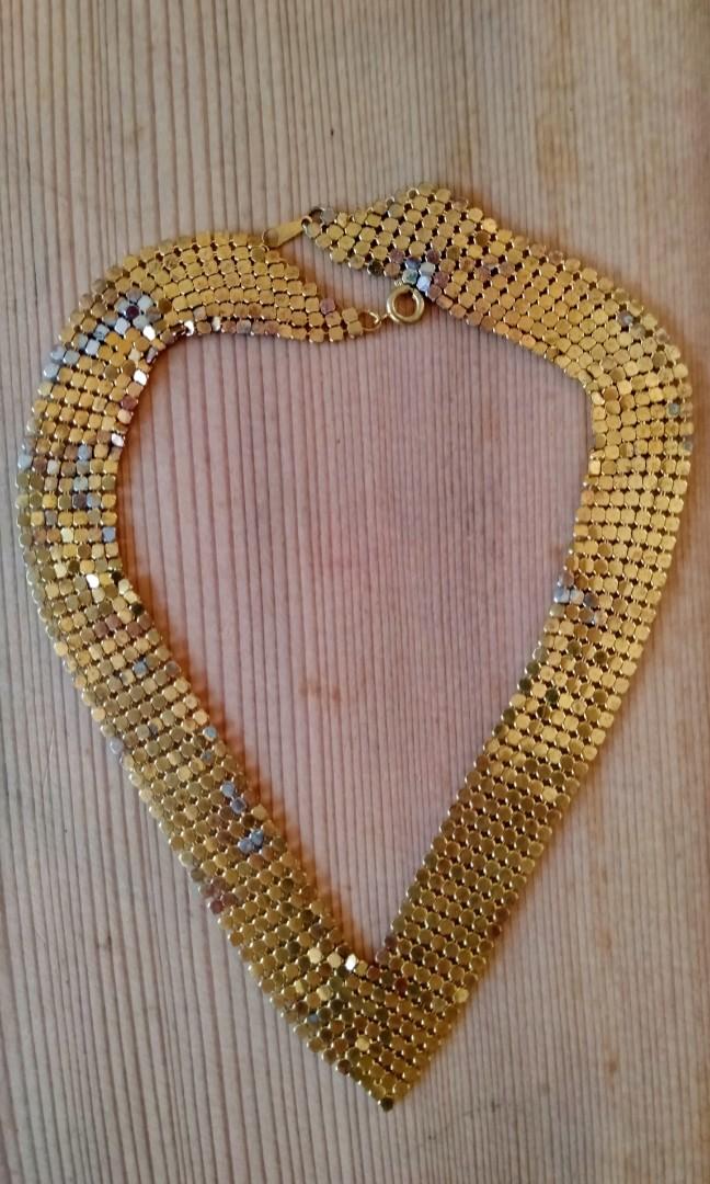 Vintage Gold chain mail collar (Category: Other Accessories) located in Manila. Submitted by mindplanets (Listing ID 218005386, Image 1). Description: Preowned, some scuff, chain mail collar, good to re-gild.