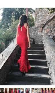 Gorgeous Red Lace Mermaid Gown size Medium