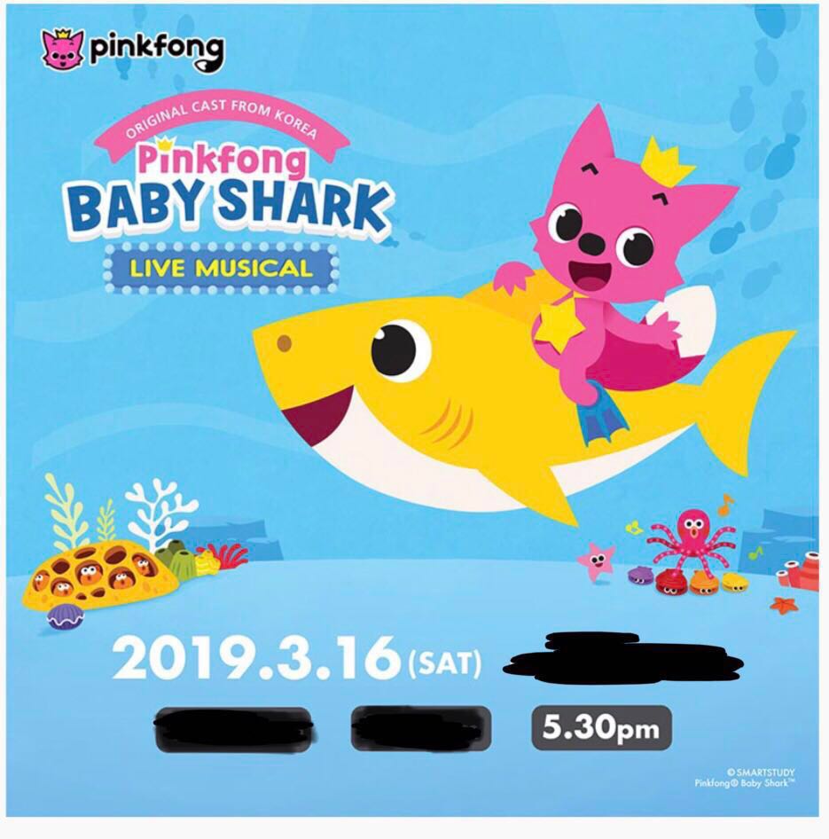 Baby Shark Musical Singapore- 16 March 2019, Tickets & Vouchers, Local