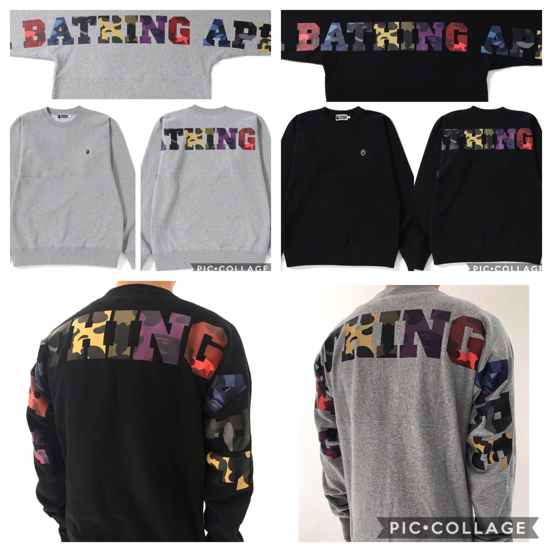 Bape One Point Mix Camo Big Logo Crewneck Men S Fashion Clothes