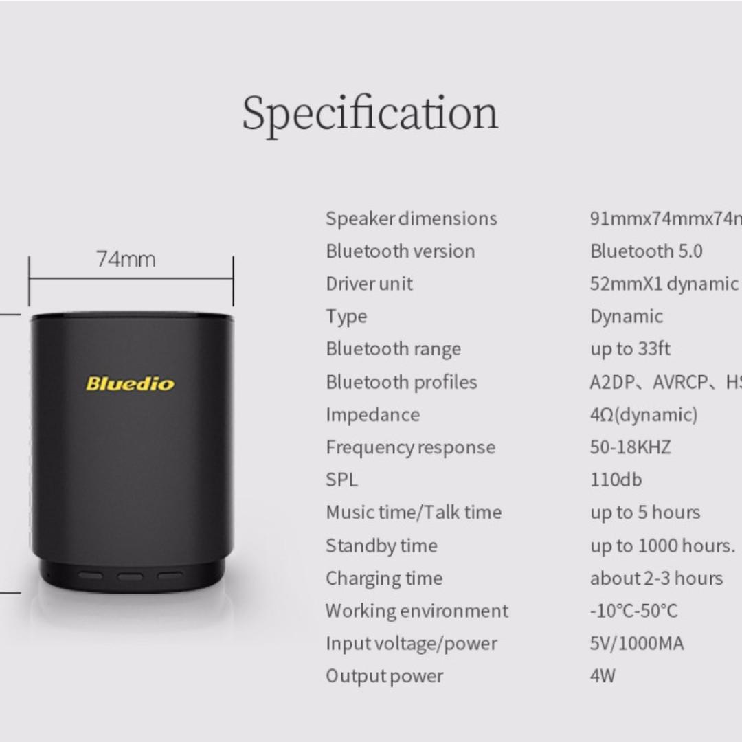 Bluedio TS5 Bluetooth Speaker v5.0 Smart Cloud Voice Control