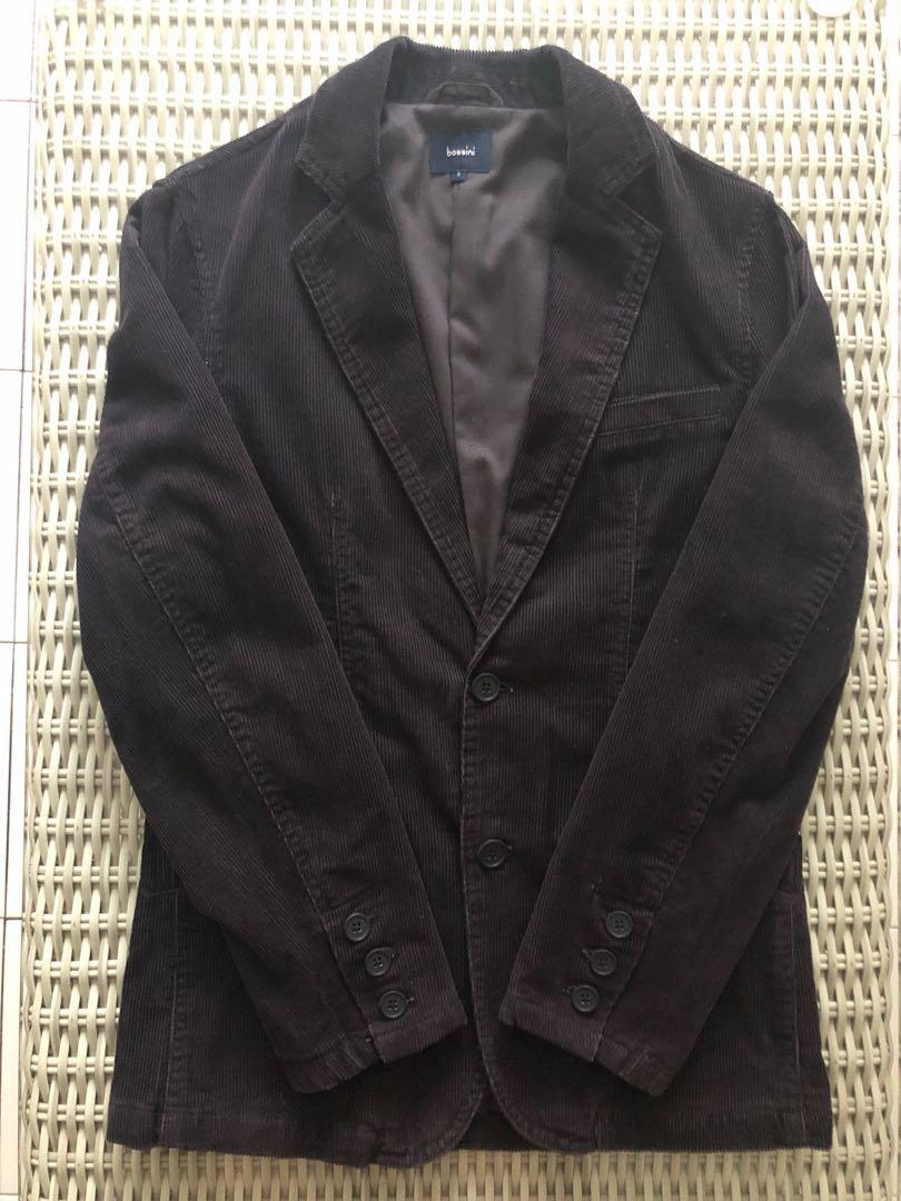 Bossini Authentic dark brown men s corduroy blazer for SGD 13