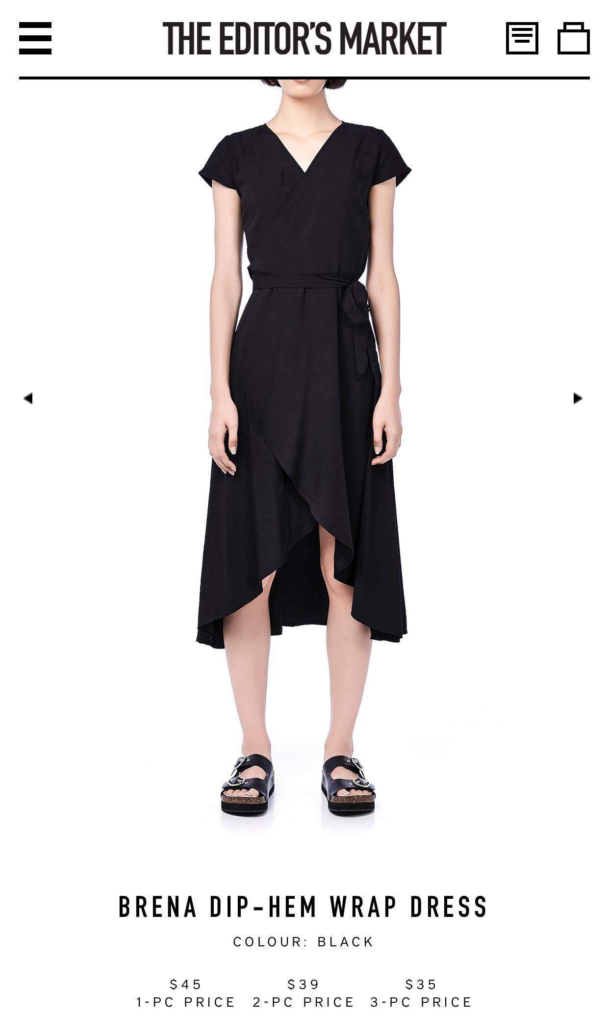 dip hem wrap dress