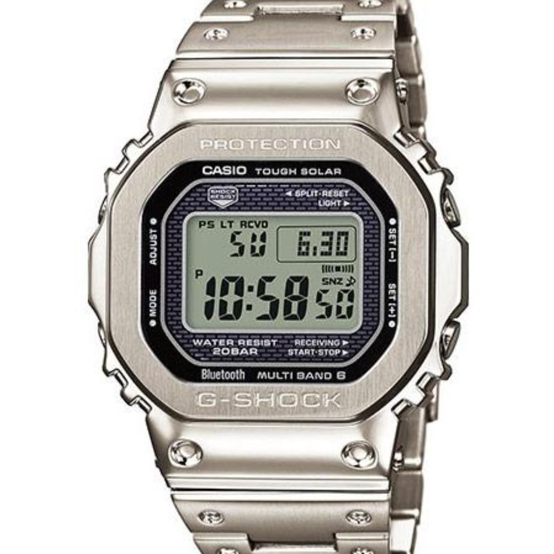 全新Casio G-shock 35 週年特別版GMW-B5000 D-1銀鋼, 名牌, 手錶