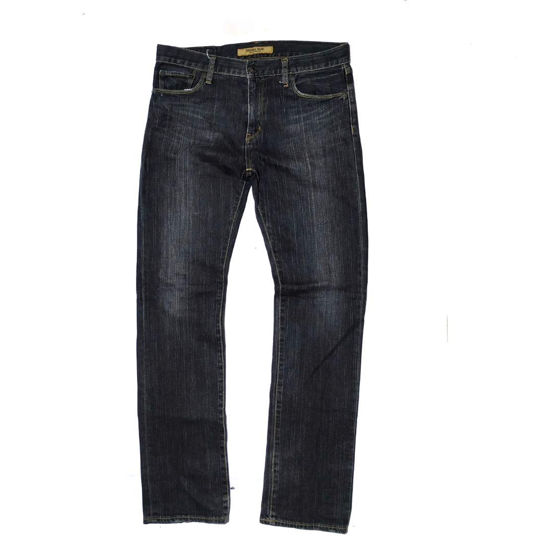 Celana jeans denin levis Uniqlo nt Selvedge Jeans Fesyen Pria