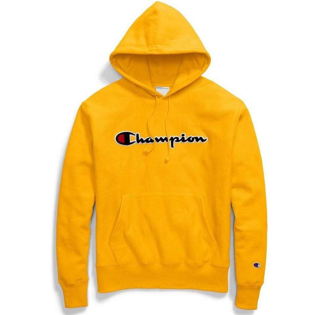 champion reverse weave gold chainstitch hoodie
