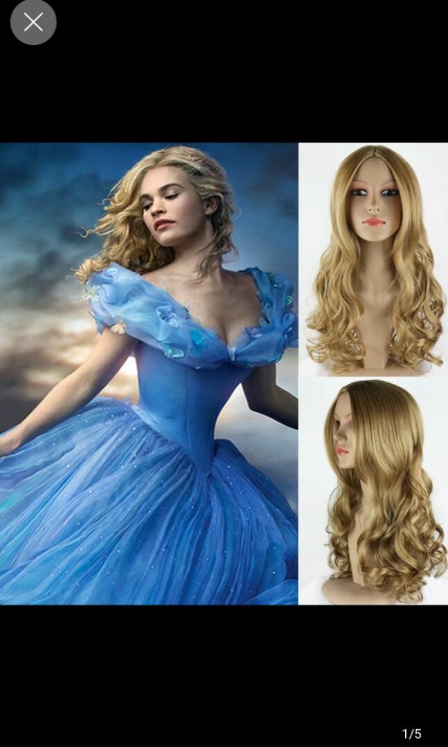 Cinderella Princess Hair Wig Kids Adult With Or Without 5 Step