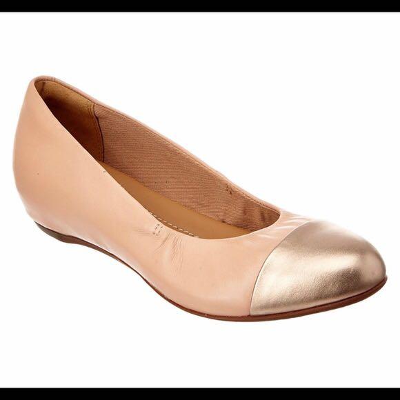 Ballet Flats in Nude Pink \u0026 Light Gold 