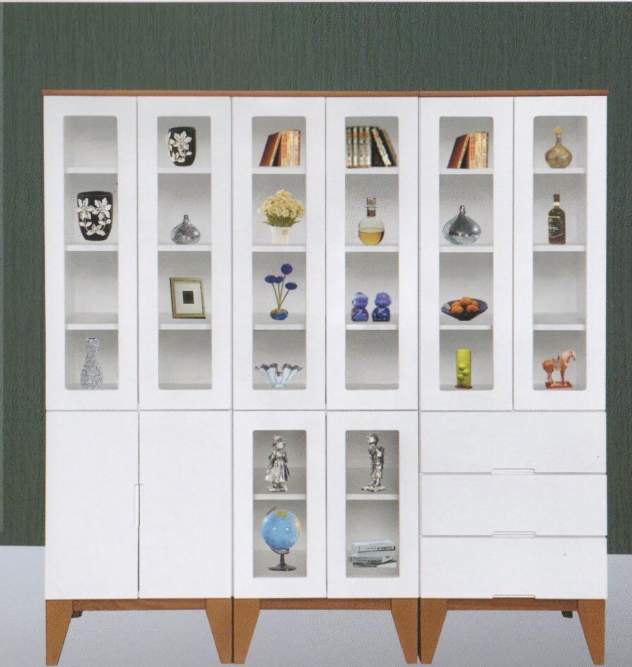 Display Cabinet Bookshelf Furniture Shelves Drawers On