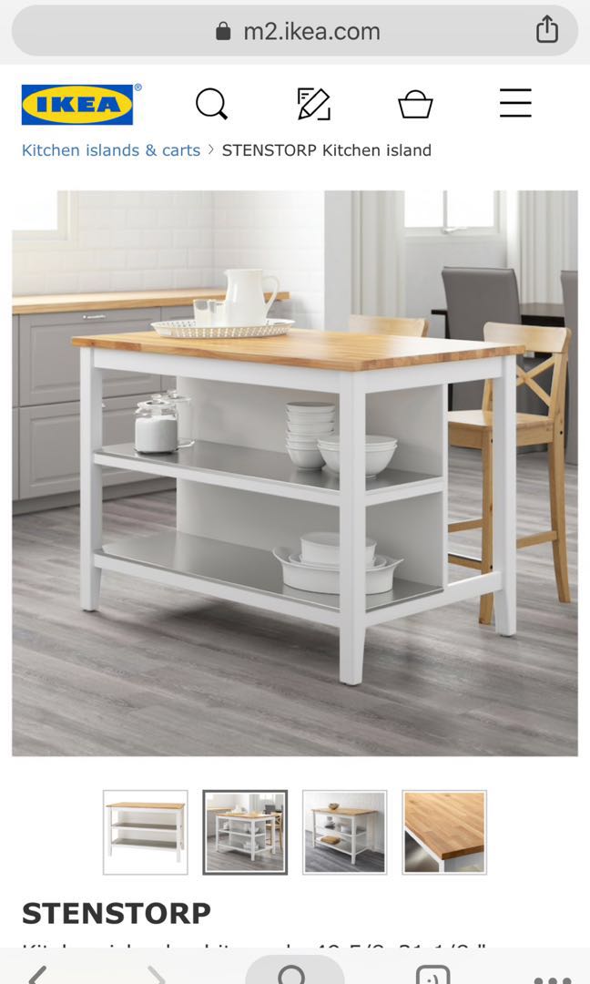 IKEA Stenstorp Kitchen Island Table, Furniture & Home Living, Furniture