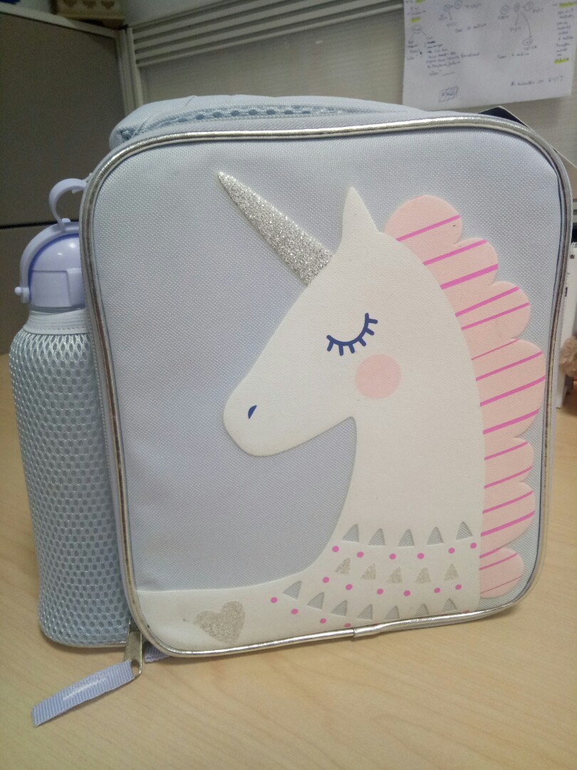 KMART Unicorn Lunch Bag with water bottle