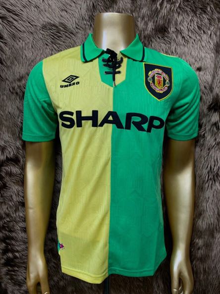 Man Utd Classic Green Yellow Men S Fashion Clothes Tops On Carousell