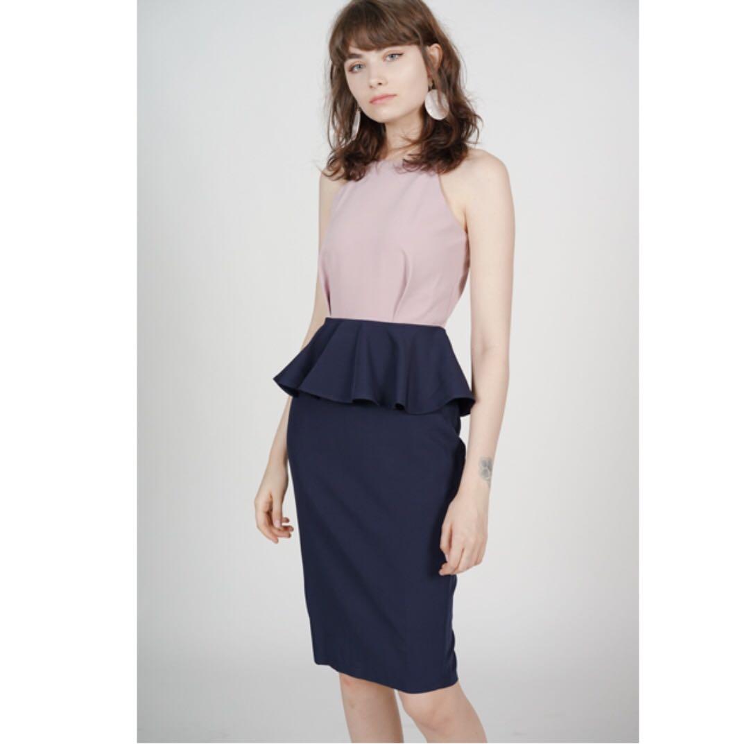 MDS Halter Peplum Dress Women s Fashion Tops Sleeveless on
