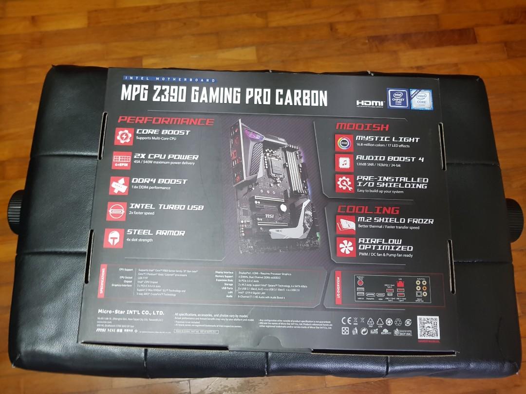 MSI MPG Z390 Gaming Pro Carbon Motherboard Computers Tech