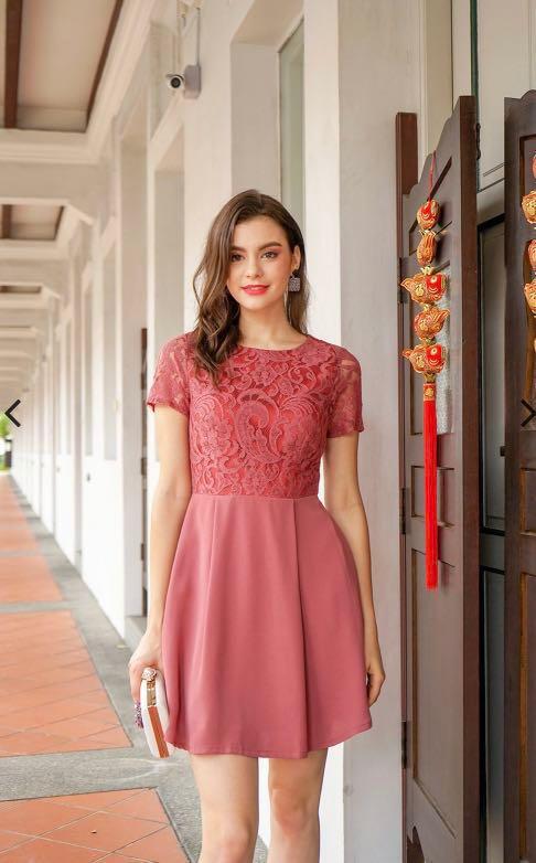 Lace bodice skater dress outlet
