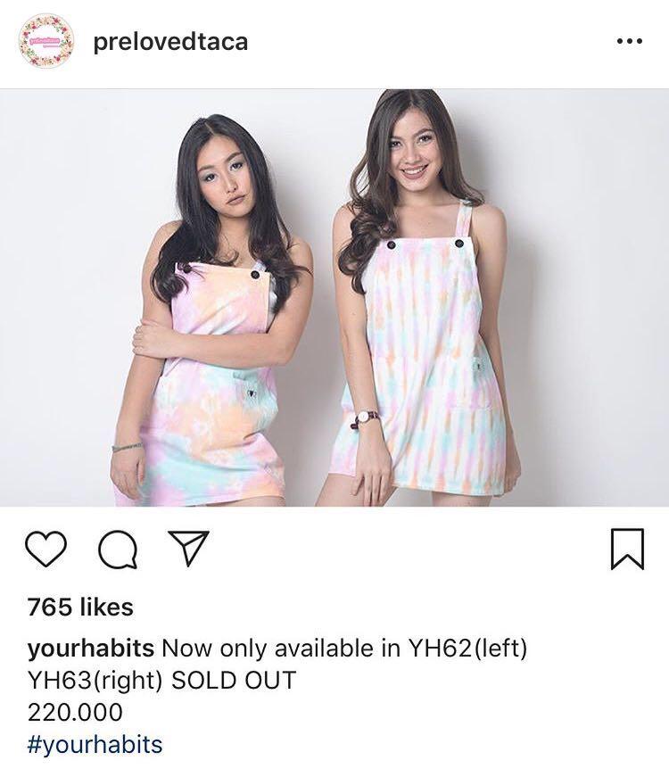 Pastel overall dress Fesyen Wanita Pakaian Wanita Gaun Rok di