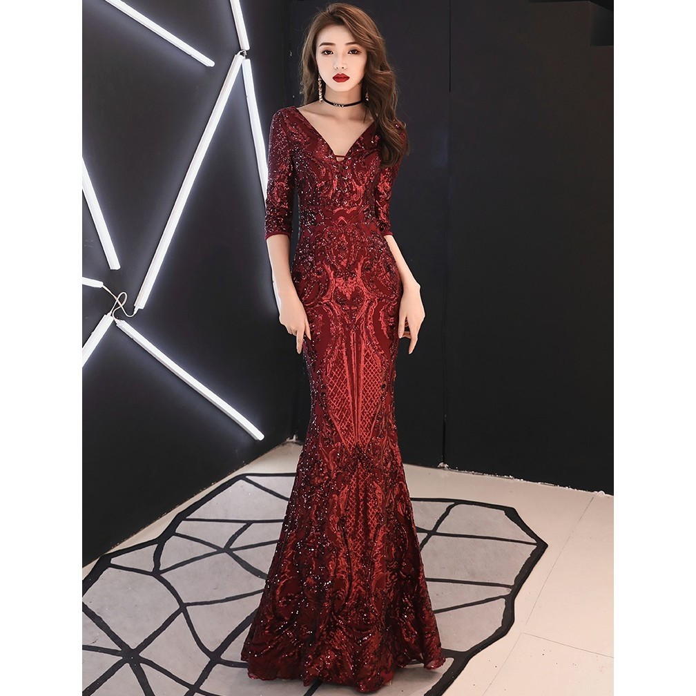 Red and gold prom dress on sale