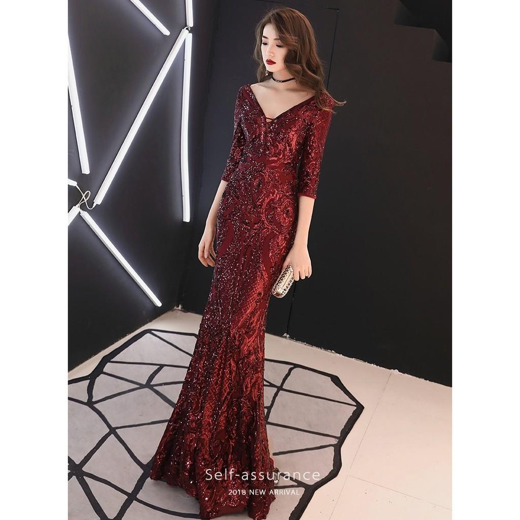 pre order black red gold bodycon sequin long sleeve wedding sexy