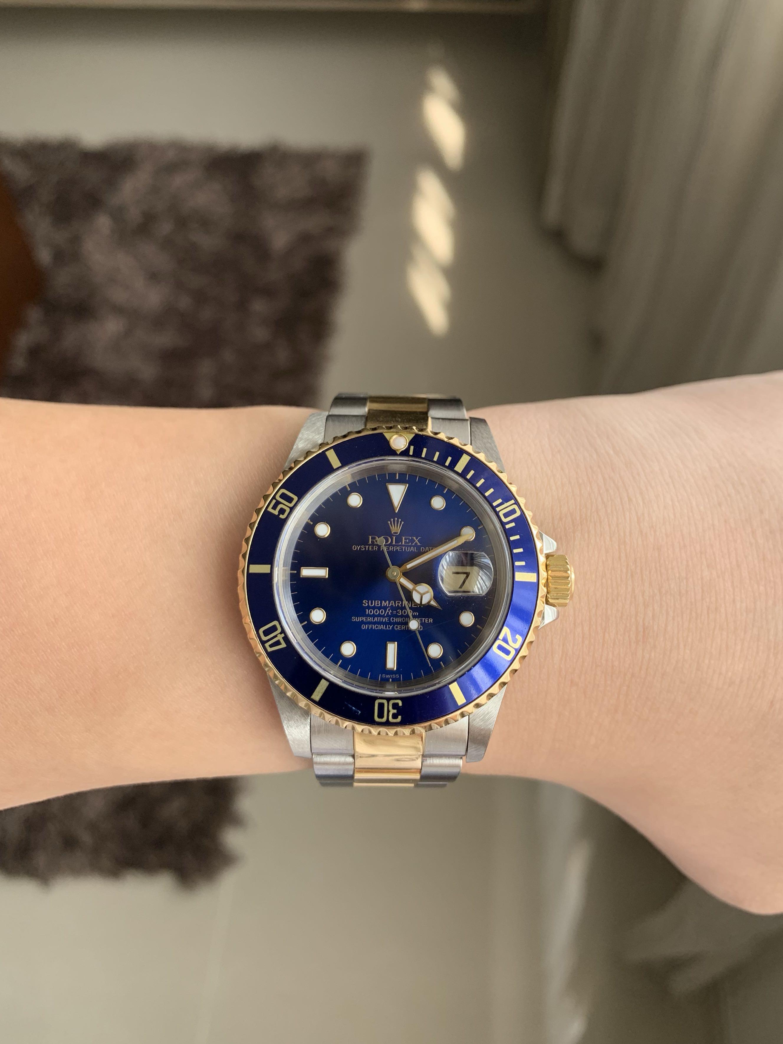 rolex submariner 16613 blue