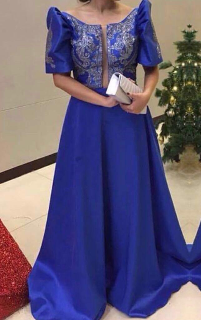 Royal blue deals filipiniana dress