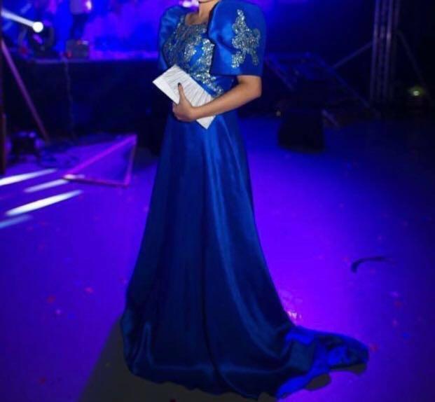 Royal blue filipiniana gown discount