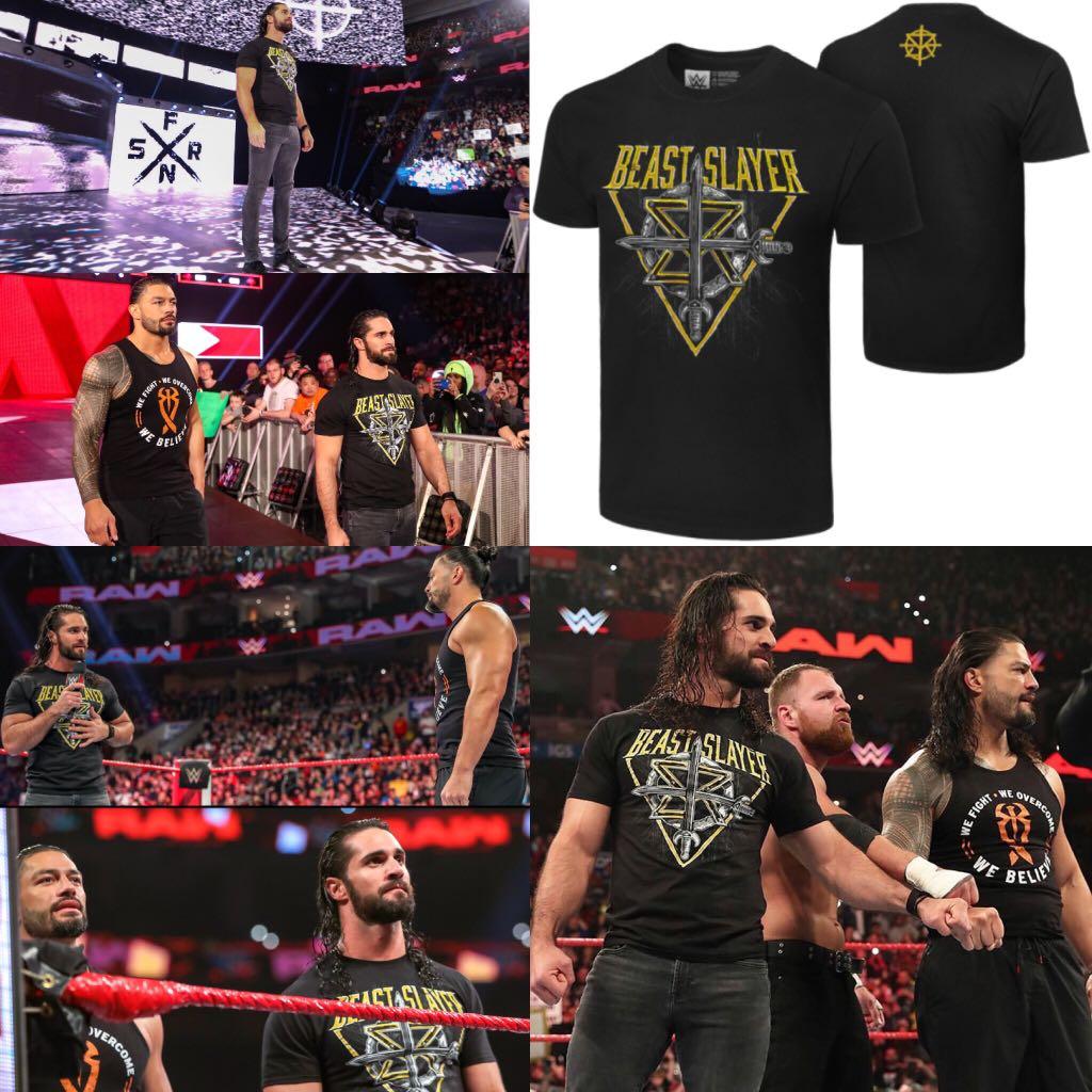 Seth Rollins Beast Slayer Wwe Authentic Tee Shirt - 