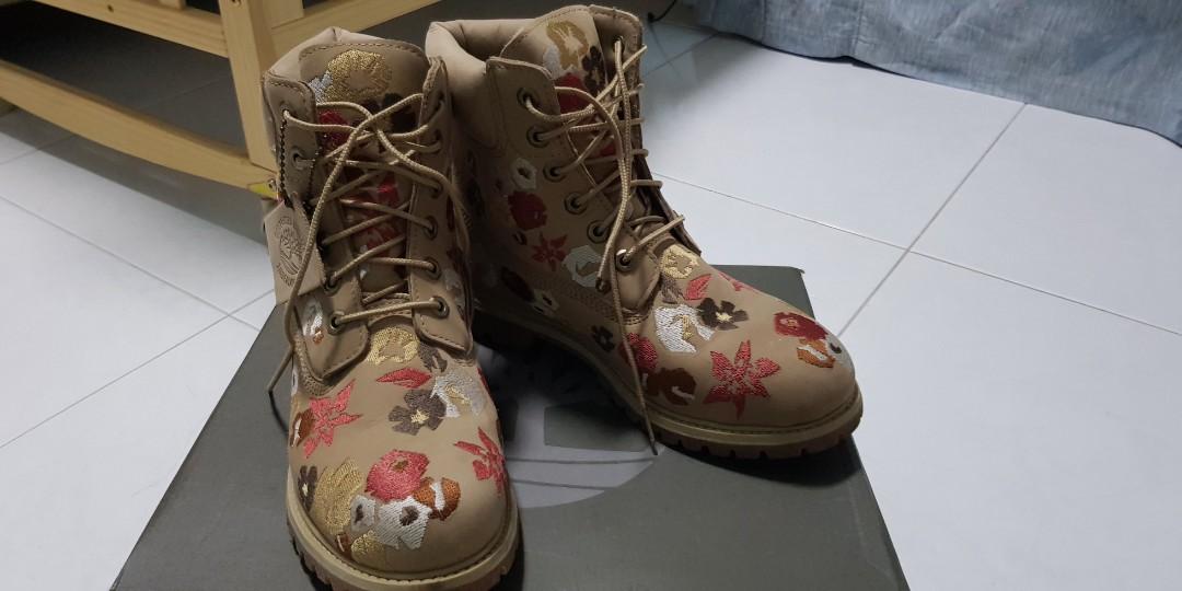 timberland embroidered boots