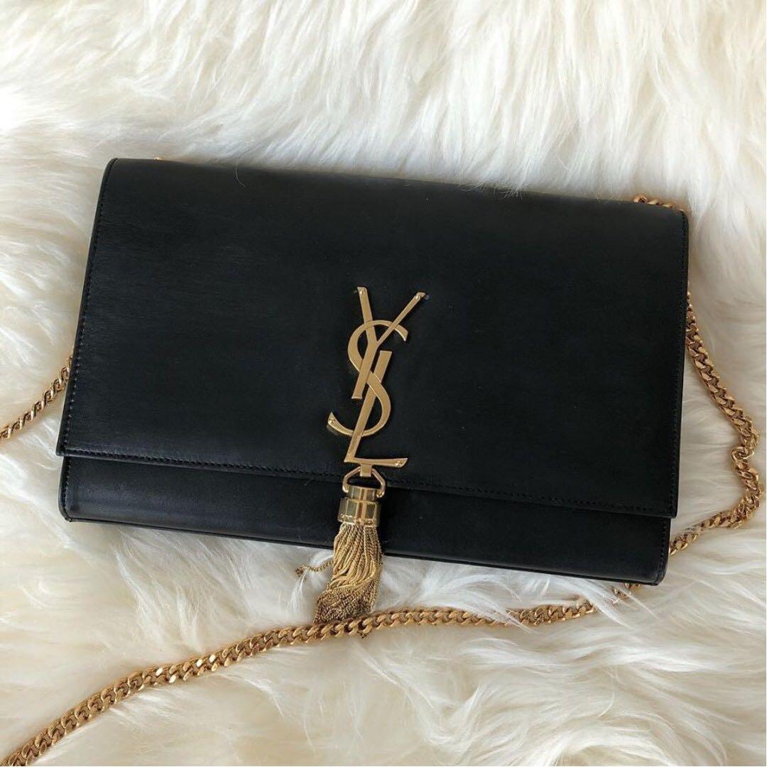 YSL Medium Kate Tassel in Black with GHW Luxury Bags Wallets